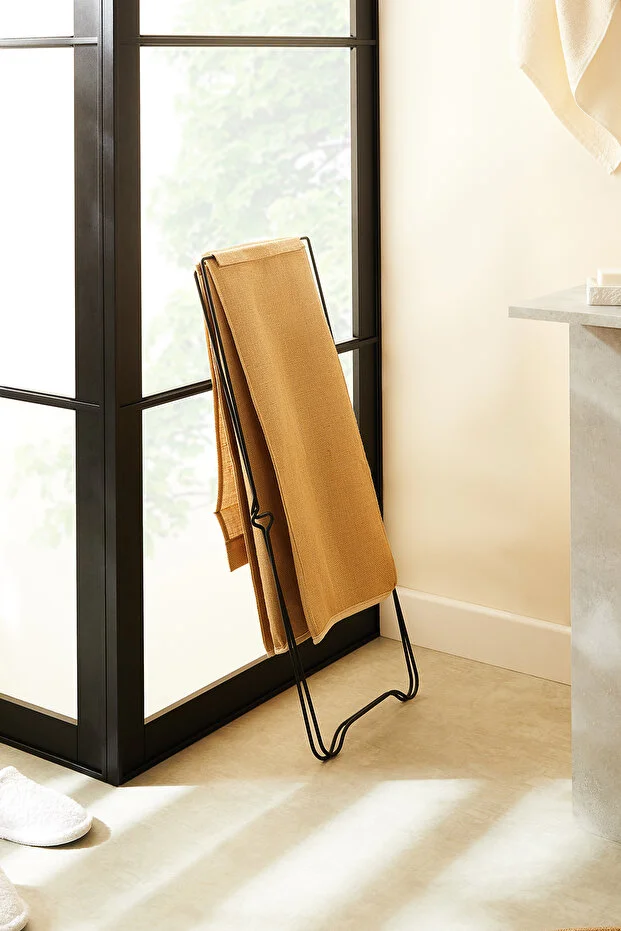 Katlanabilir Bölmeli Siyah Destekli Naturel Jüt Düzenleyici Çamaşır Sepeti 44x29.5x63